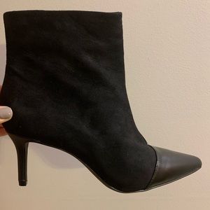 Leather/Suede Heeled Boots